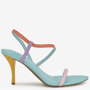 Nine West Candy Sandal Pastel Colorblock Heel Spring & Summer
